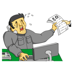 workers of the town factory sticker #12821035