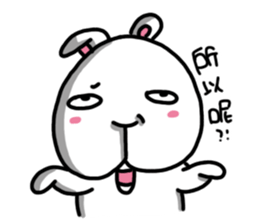 Rabbit in the third quarter round sticker #12822090