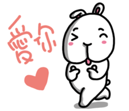 Rabbit in the third quarter round sticker #12822095