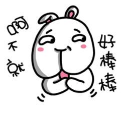 Rabbit in the third quarter round sticker #12822096