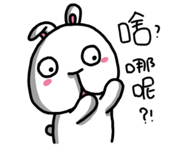 Rabbit in the third quarter round sticker #12822098