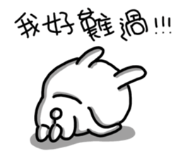 Rabbit in the third quarter round sticker #12822104