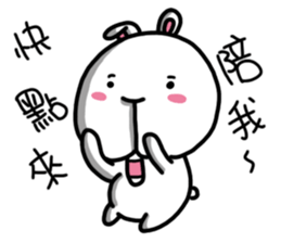 Rabbit in the third quarter round sticker #12822110