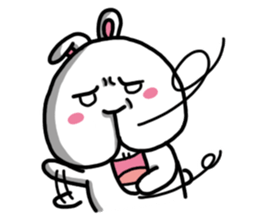 Rabbit in the third quarter round sticker #12822111