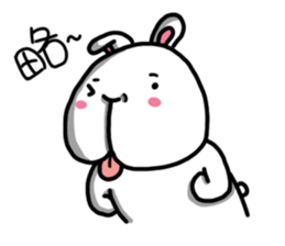 Rabbit in the third quarter round sticker #12822115