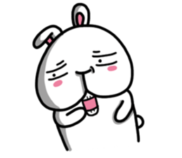 Rabbit in the third quarter round sticker #12822119