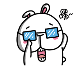 Rabbit in the third quarter round sticker #12822120