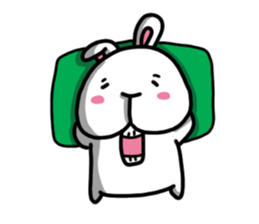 Rabbit in the third quarter round sticker #12822121