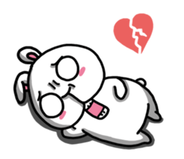 Rabbit in the third quarter round sticker #12822122