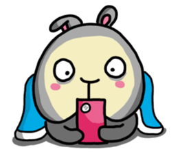 Rabbit in the third quarter round sticker #12822123