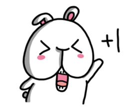 Rabbit in the third quarter round sticker #12822125