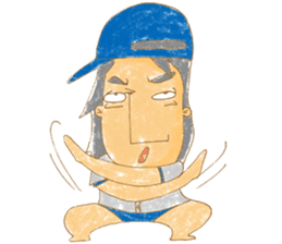 Uncle Love - playing baseball sticker #12823807