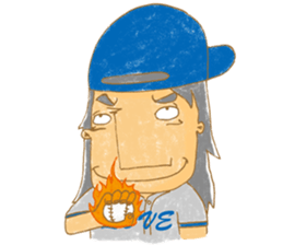 Uncle Love - playing baseball sticker #12823808