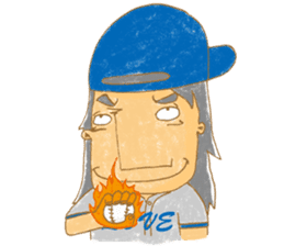 Uncle Love - playing baseball sticker #12823808