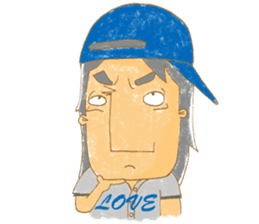 Uncle Love - playing baseball sticker #12823809