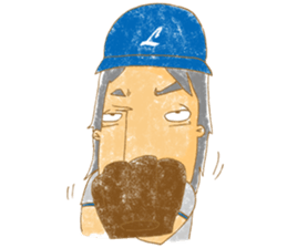 Uncle Love - playing baseball sticker #12823811