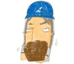 Uncle Love - playing baseball sticker #12823811