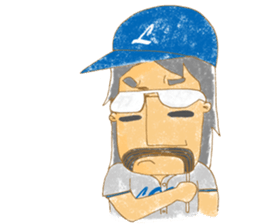 Uncle Love - playing baseball sticker #12823812