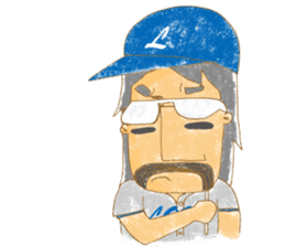 Uncle Love - playing baseball sticker #12823812