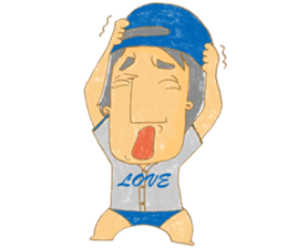 Uncle Love - playing baseball sticker #12823813