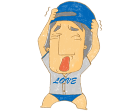 Uncle Love - playing baseball sticker #12823813