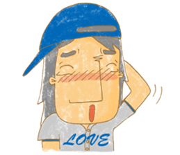 Uncle Love - playing baseball sticker #12823815