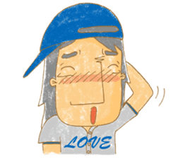 Uncle Love - playing baseball sticker #12823815