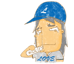 Uncle Love - playing baseball sticker #12823816