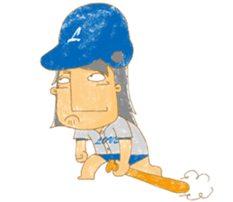 Uncle Love - playing baseball sticker #12823817