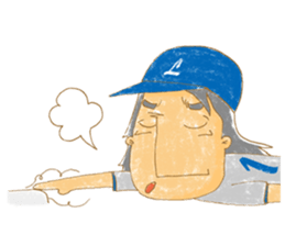 Uncle Love - playing baseball sticker #12823819