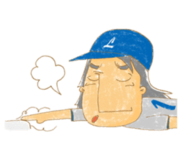 Uncle Love - playing baseball sticker #12823819