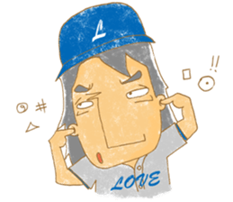 Uncle Love - playing baseball sticker #12823820