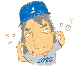 Uncle Love - playing baseball sticker #12823820