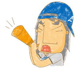 Uncle Love - playing baseball sticker #12823821