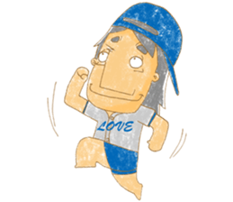 Uncle Love - playing baseball sticker #12823822