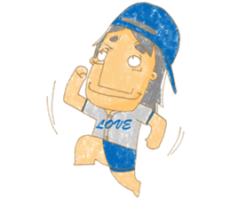 Uncle Love - playing baseball sticker #12823822