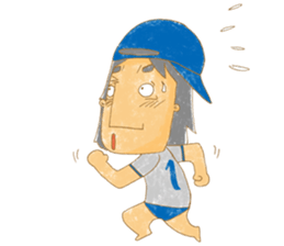 Uncle Love - playing baseball sticker #12823823