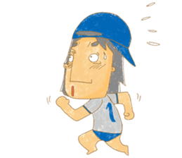 Uncle Love - playing baseball sticker #12823823