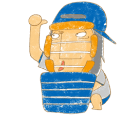 Uncle Love - playing baseball sticker #12823825