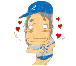 Uncle Love - playing baseball sticker #12823826