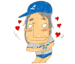 Uncle Love - playing baseball sticker #12823826