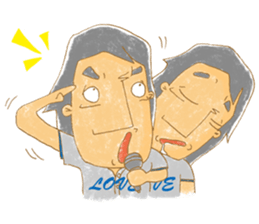 Uncle Love - playing baseball sticker #12823827