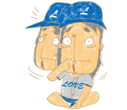 Uncle Love - playing baseball sticker #12823829