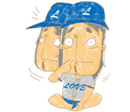 Uncle Love - playing baseball sticker #12823829