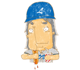 Uncle Love - playing baseball sticker #12823830