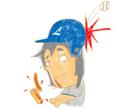 Uncle Love - playing baseball sticker #12823831