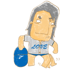 Uncle Love - playing baseball sticker #12823832