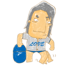 Uncle Love - playing baseball sticker #12823832