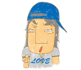 Uncle Love - playing baseball sticker #12823834