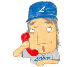 Uncle Love - playing baseball sticker #12823836